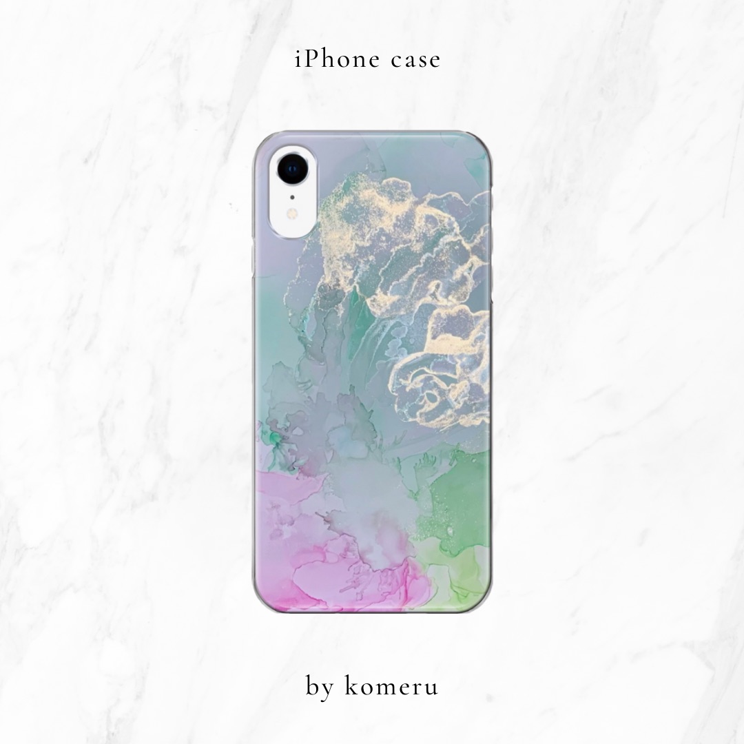 アルコールインクアート＊iPhoneケース＊アチューメント付き(オプション)